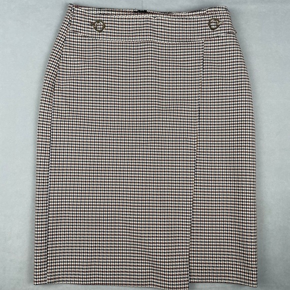 H&M Dresses & Skirts - H&M Houndstooth Midi Pencil Skirt Sz 4 Neutral Office Preppy Old Money Boho Chic
